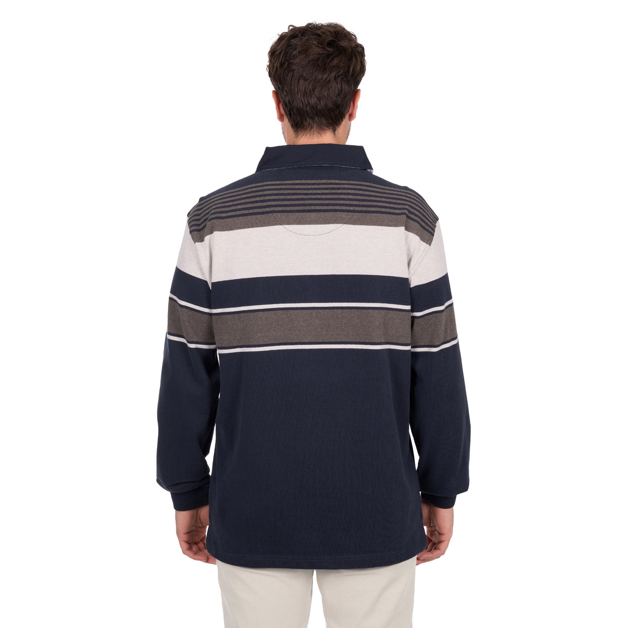 Thomas Cook Mens Bryan Stripe Rugby (T6W1503024) Navy/Dark Tan