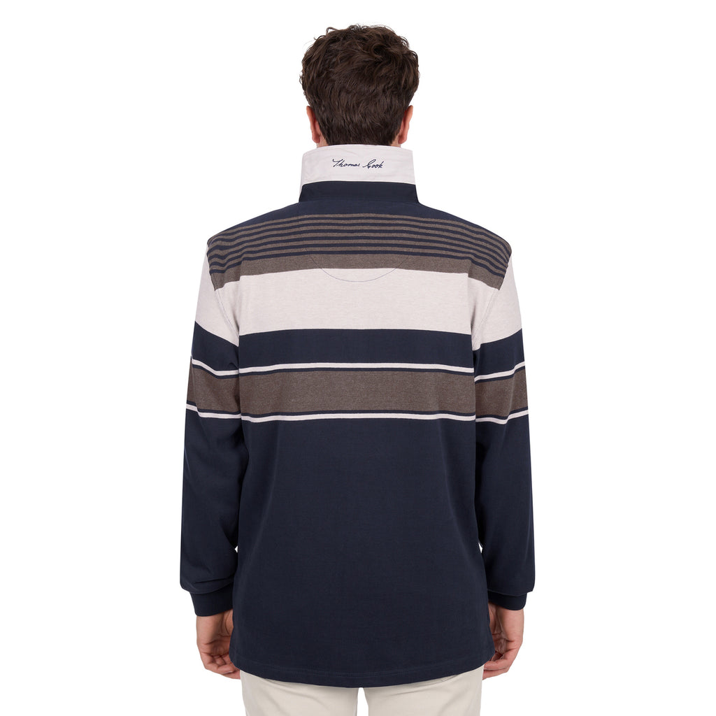 Thomas Cook Mens Bryan Stripe Rugby (T6W1503024) Navy/Dark Tan