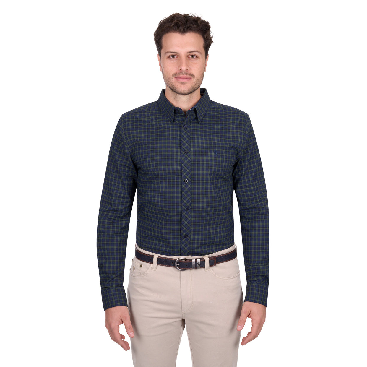 Thomas Cook Mens Charles Tailored L/S Shirt (T6W1121049) Navy/Green