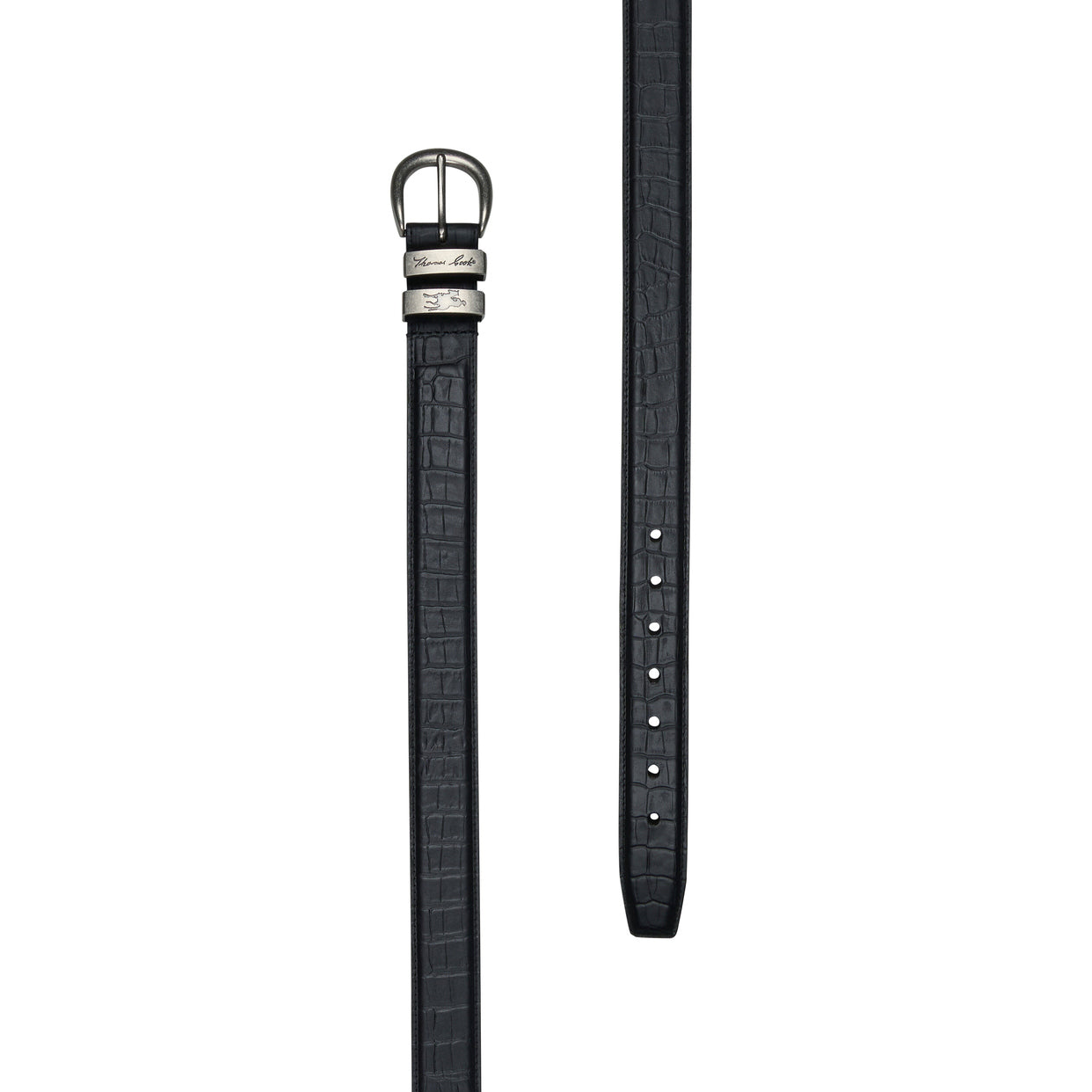 Thomas Cook Mens Croc Twin Keeper Belt (TCP1962BEL) Black