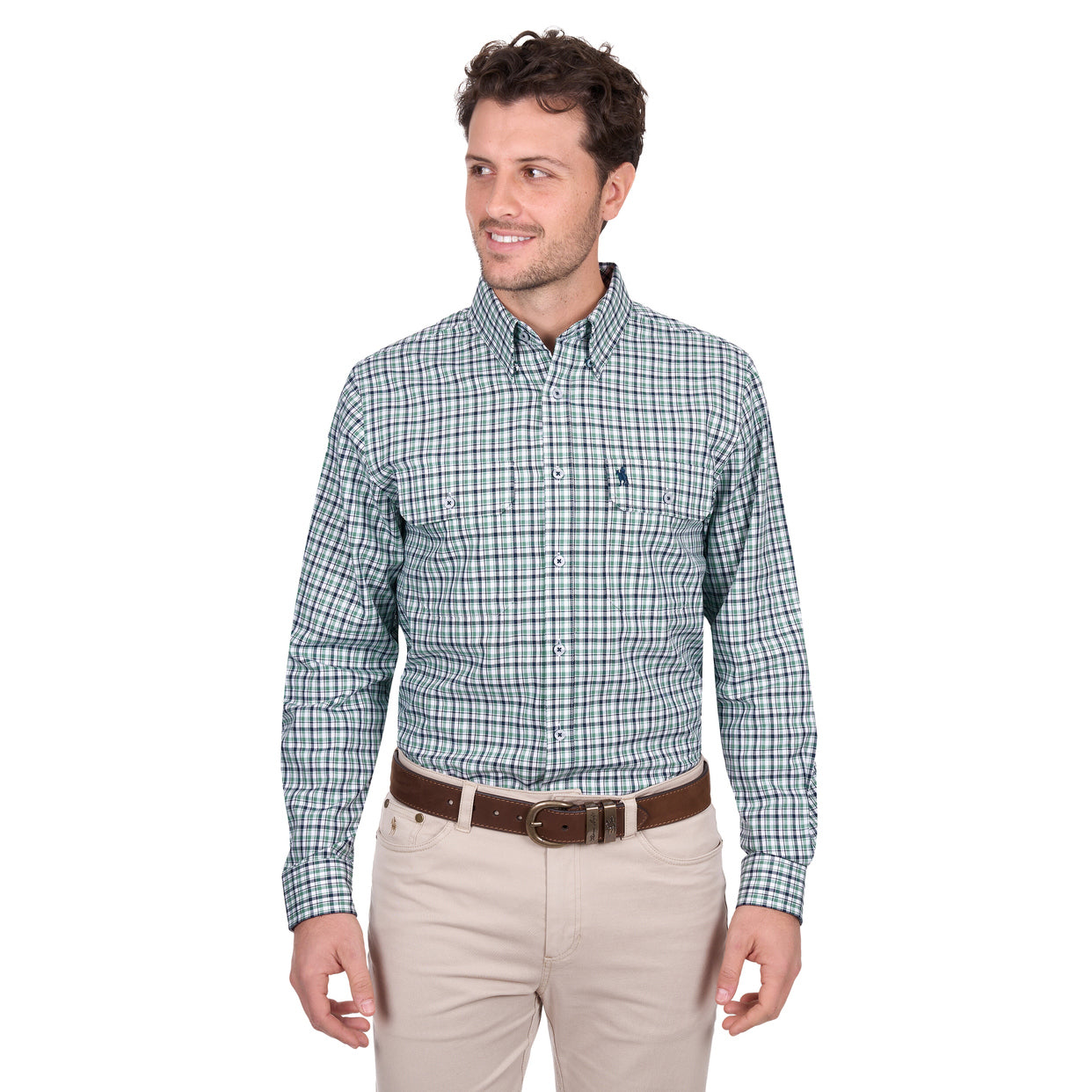 Thomas Cook Mens Edward L/S Shirt (T6W1115031) Navy/Green