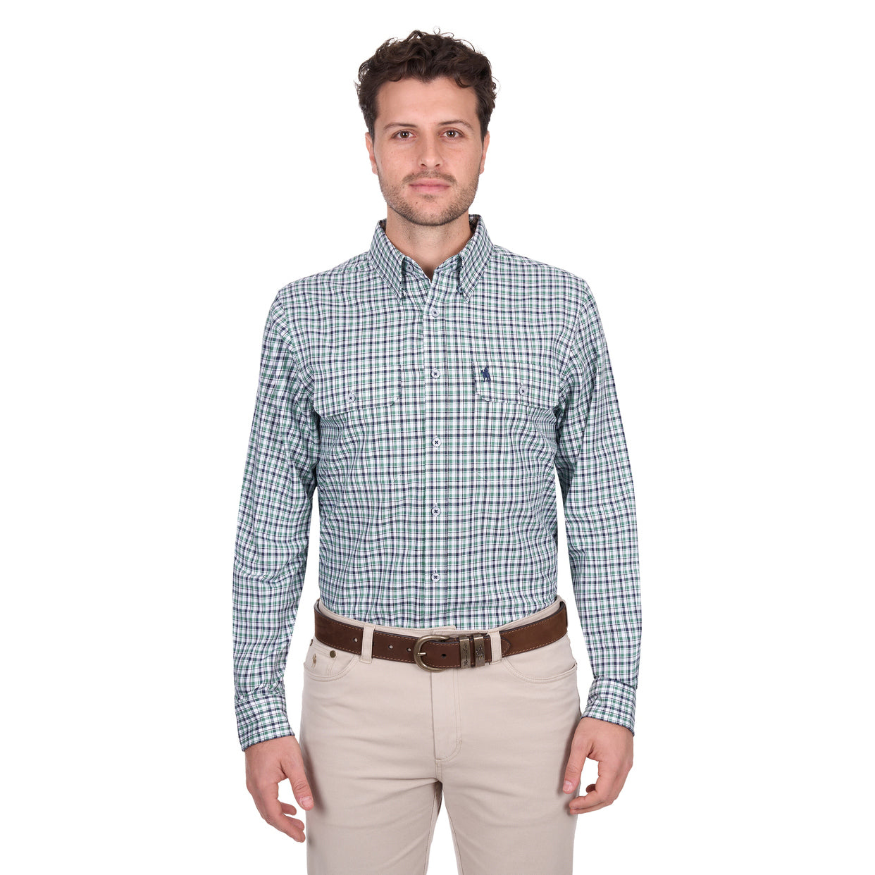Thomas Cook Mens Edward L/S Shirt (T6W1115031) Navy/Green