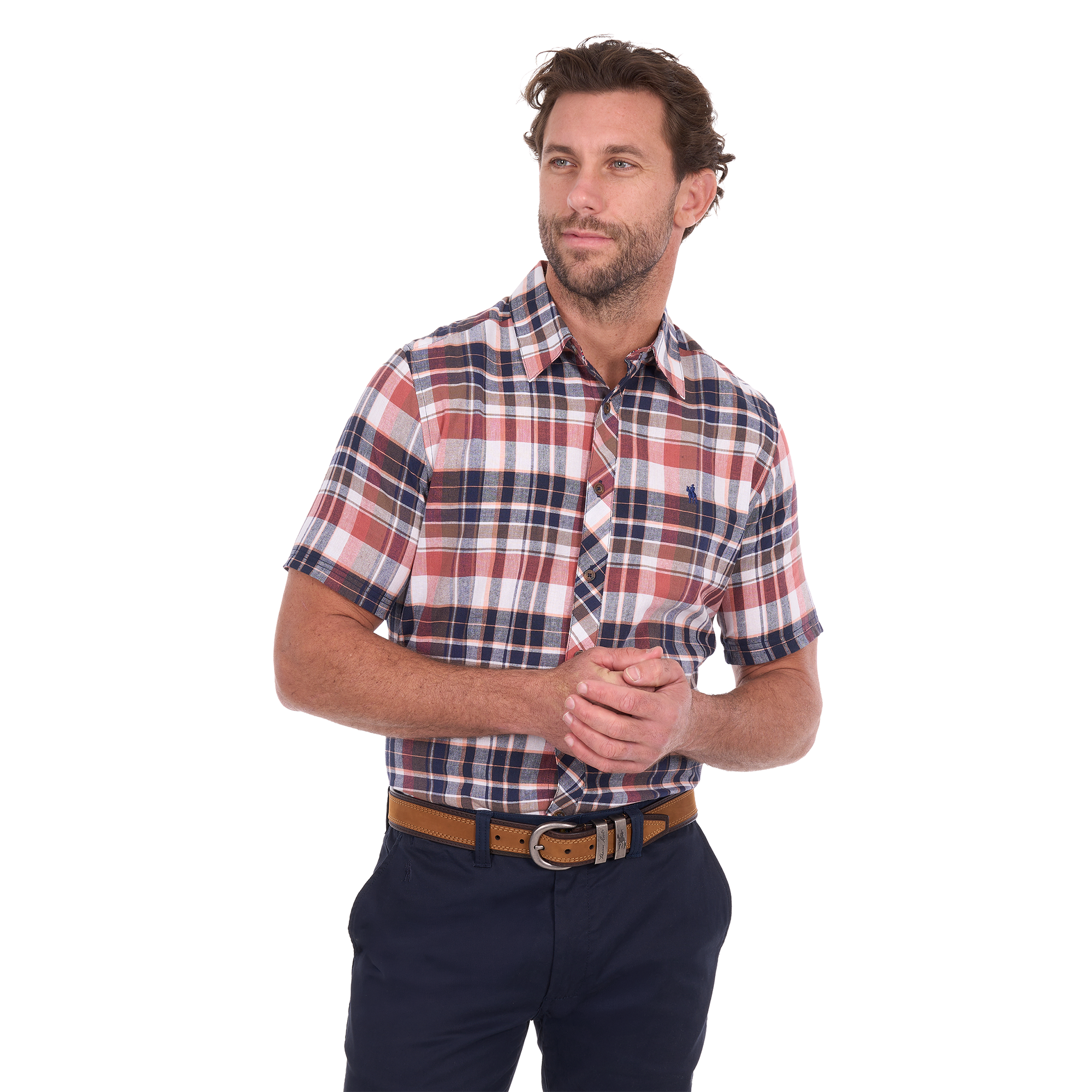 Thomas Cook Mens Ethan S/S Shirt (T6S1122128) Rust/Navy