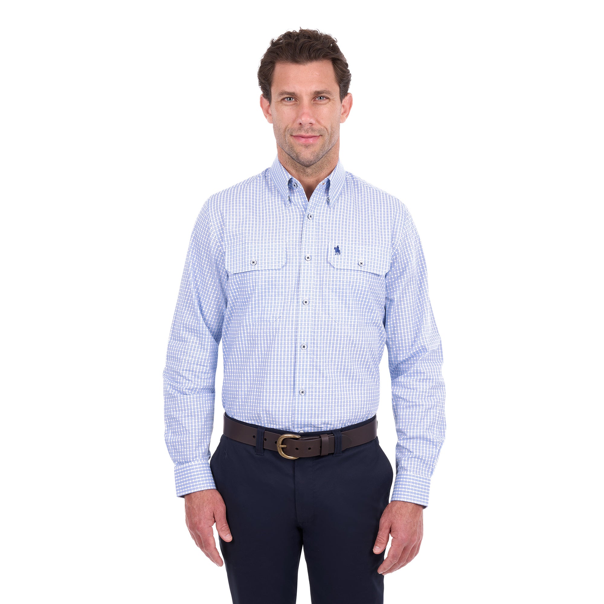 Thomas Cook Mens Isaac L/S Shirt (T6S1115028) Light Blue/White