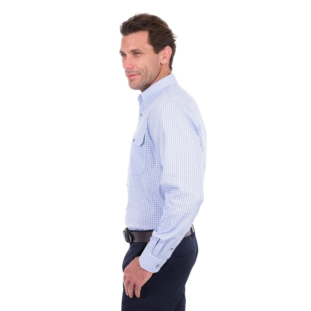 Thomas Cook Mens Isaac L/S Shirt (T6S1115028) Light Blue/White