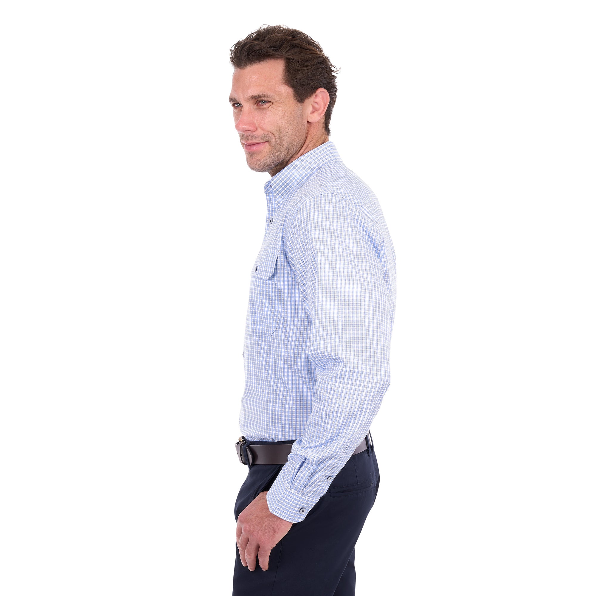 Thomas Cook Mens Isaac L/S Shirt (T6S1115028) Light Blue/White