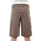 A man viewed from behind wearing mulch coloured  Thomas Cook Men's Jake Comfort Waist Shorts (TCP1307031) with a white shirt partially visible at the top, photographed against a plain white studio background.