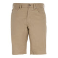 A flat lay of a pair of sand Thomas Cook Men's Jake Comfort Waist Shorts (TCP1307031) photographed against a plain white studio background.