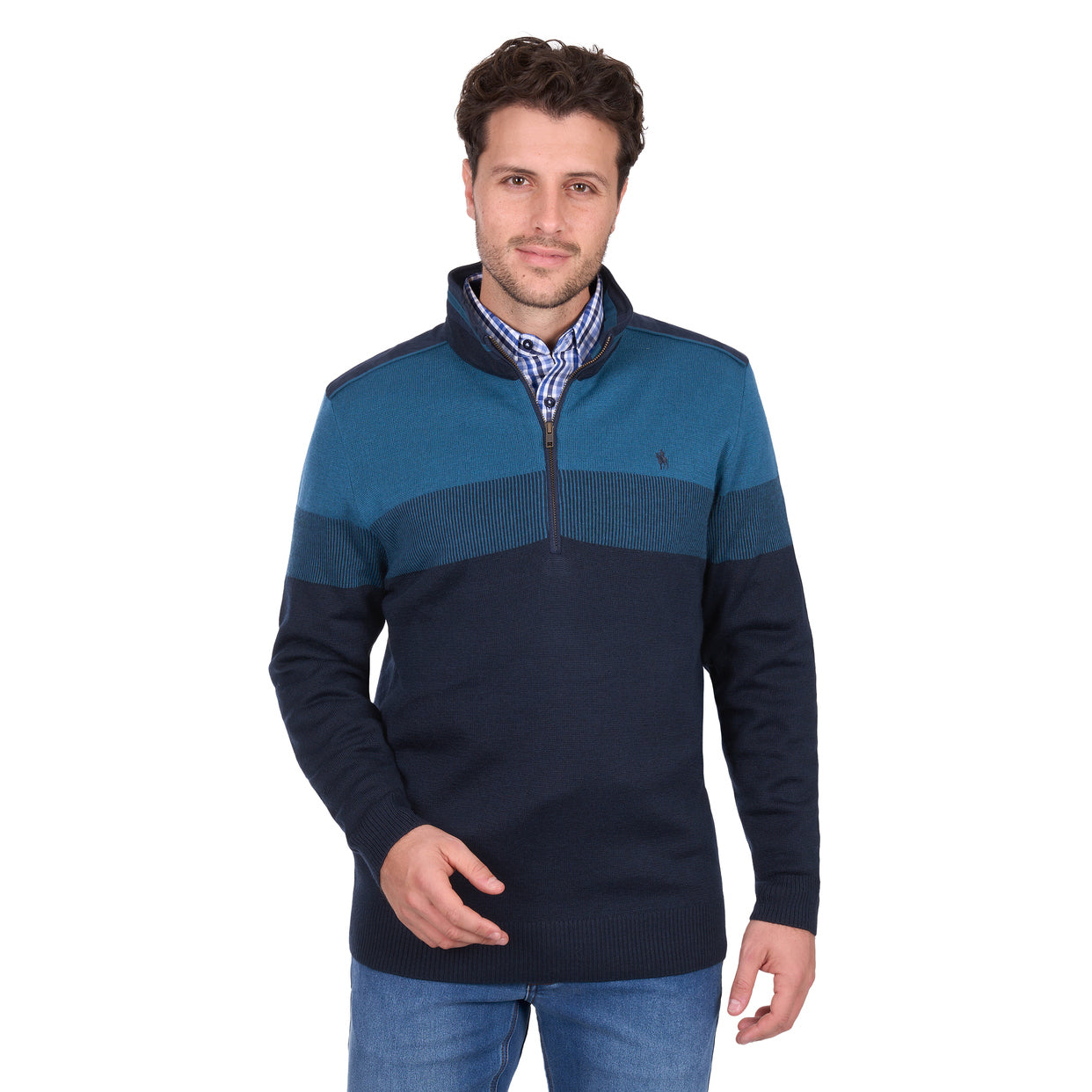 Thomas Cook Mens Jerry 1/4 Zip Jumper (T6W1523004) Navy/Petrol