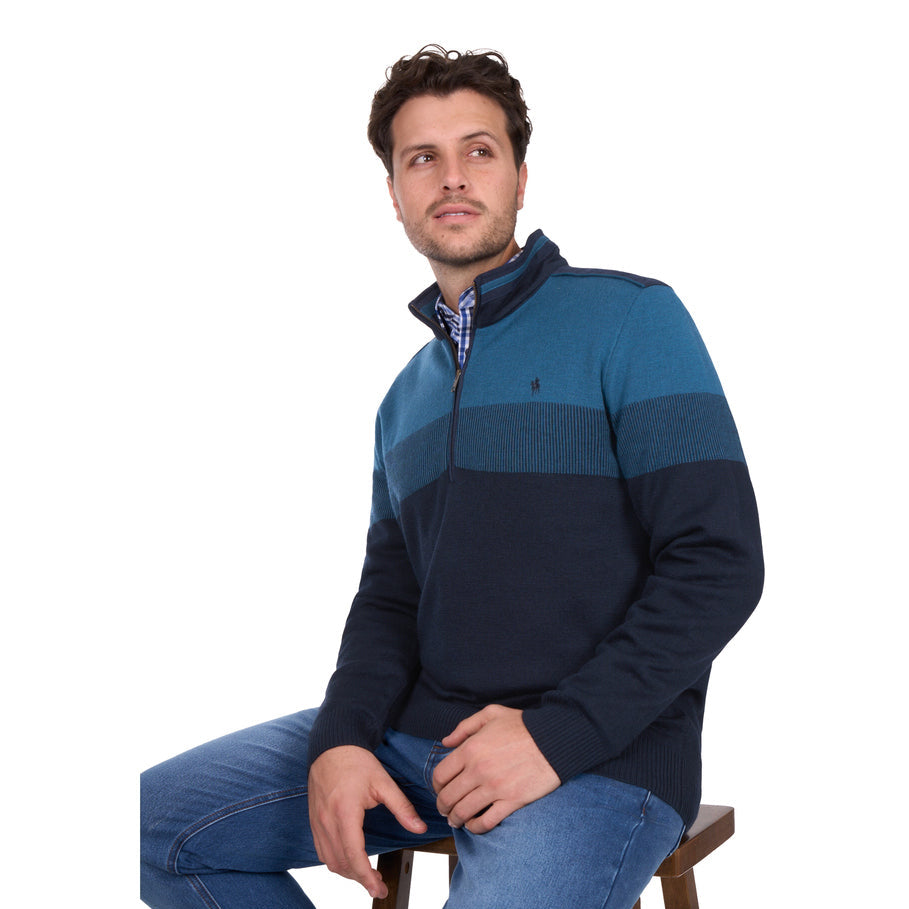 Thomas Cook Mens Jerry 1/4 Zip Jumper (T6W1523004) Navy/Petrol