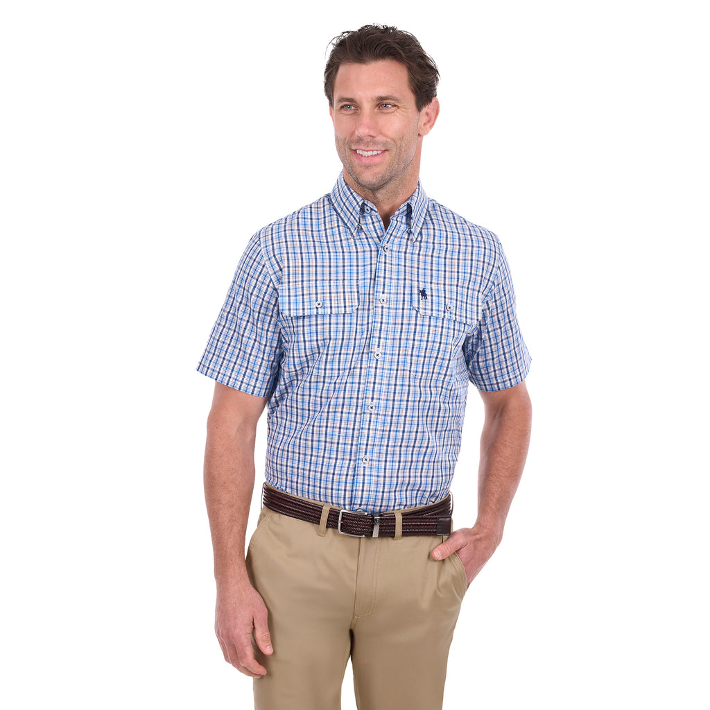Thomas Cook Mens Jude S/S Shirt (T6S1110035) Blue/Tan