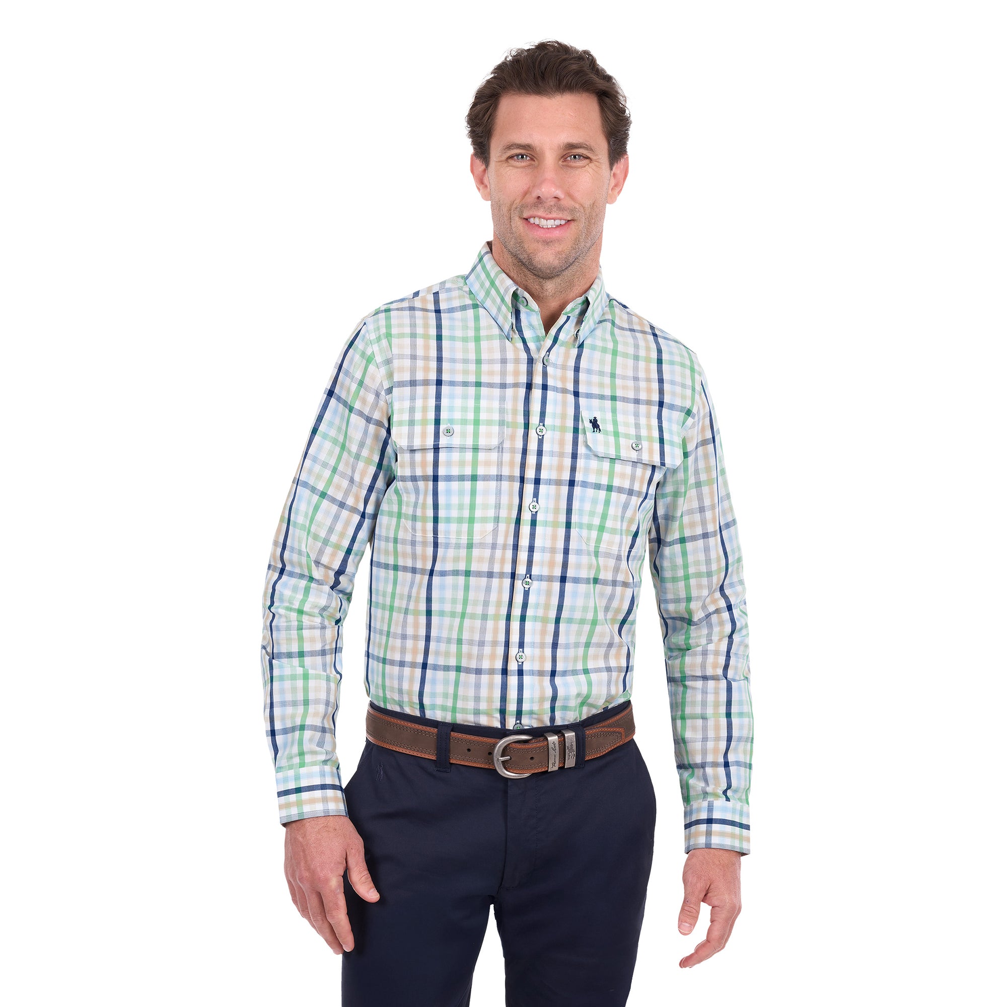 Thomas Cook Mens Louie L/S Shirt (T6S1115029) Green/Multi