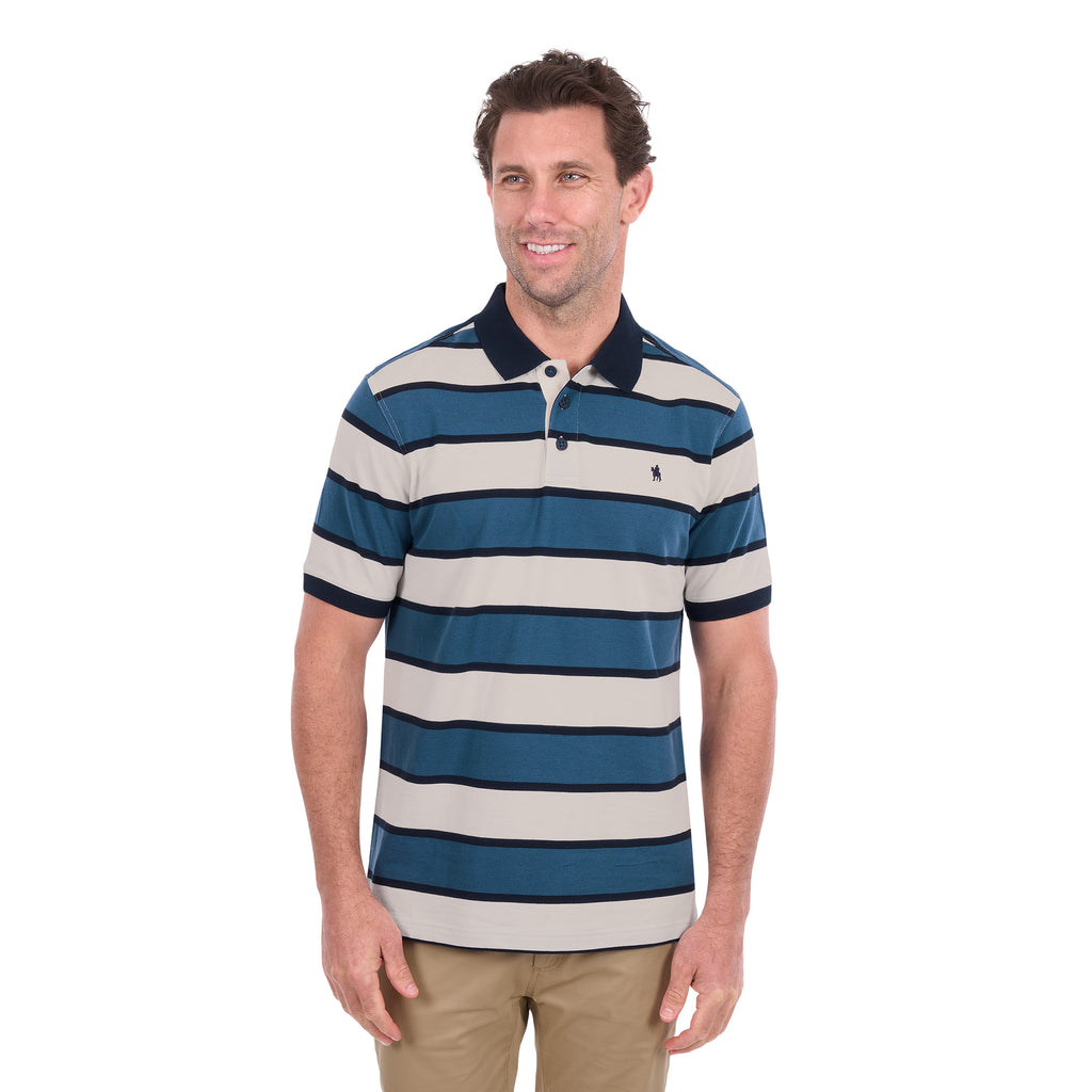 Thomas Cook Mens Martin S/S Polo (T6S1504022) Off White/Washed Blue