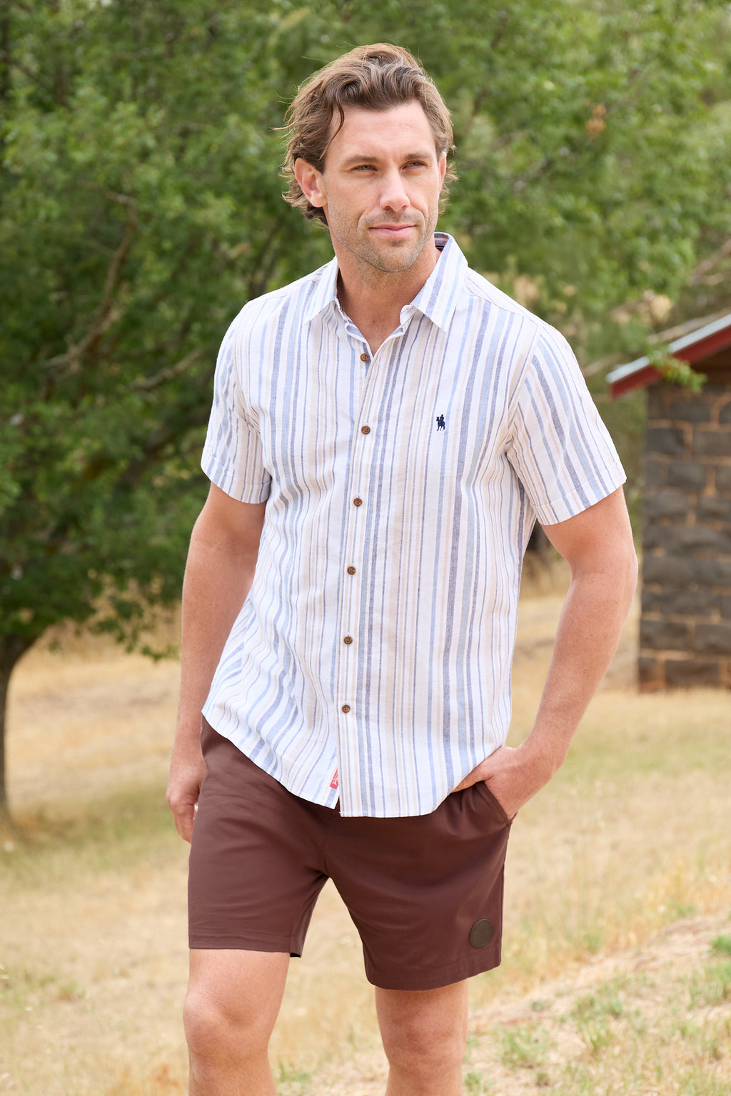 Thomas Cook Mens Max S/S Shirt (T6S1121025) Navy/Tan