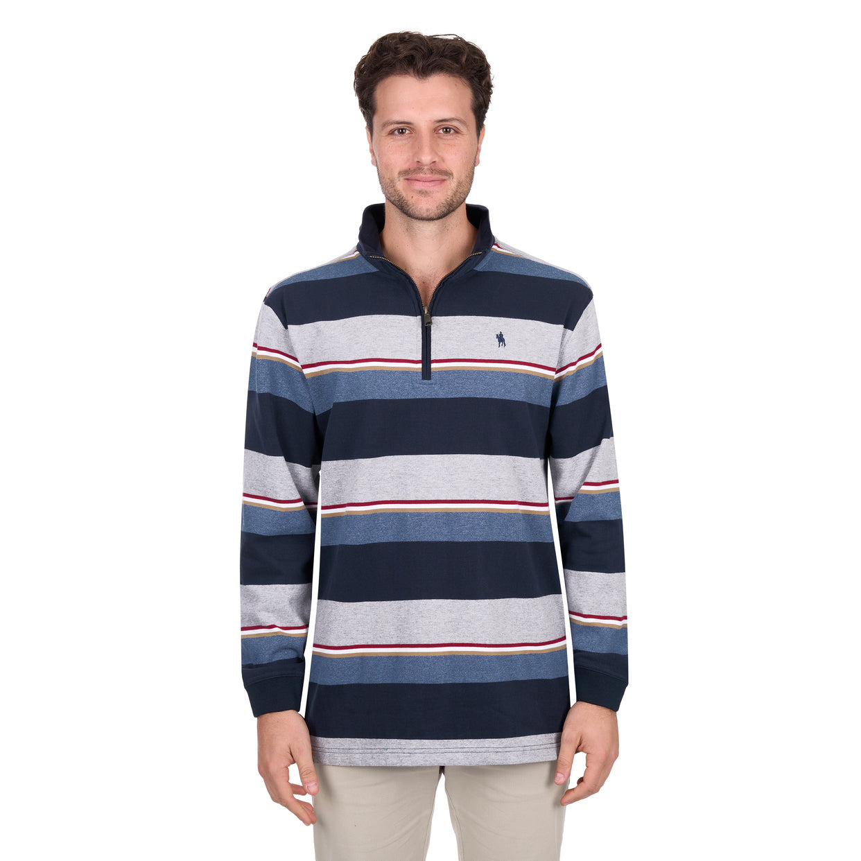 Thomas Cook Mens Nathan 1/4 Zip Rugby (T6W1524020) Navy/Grey Marle