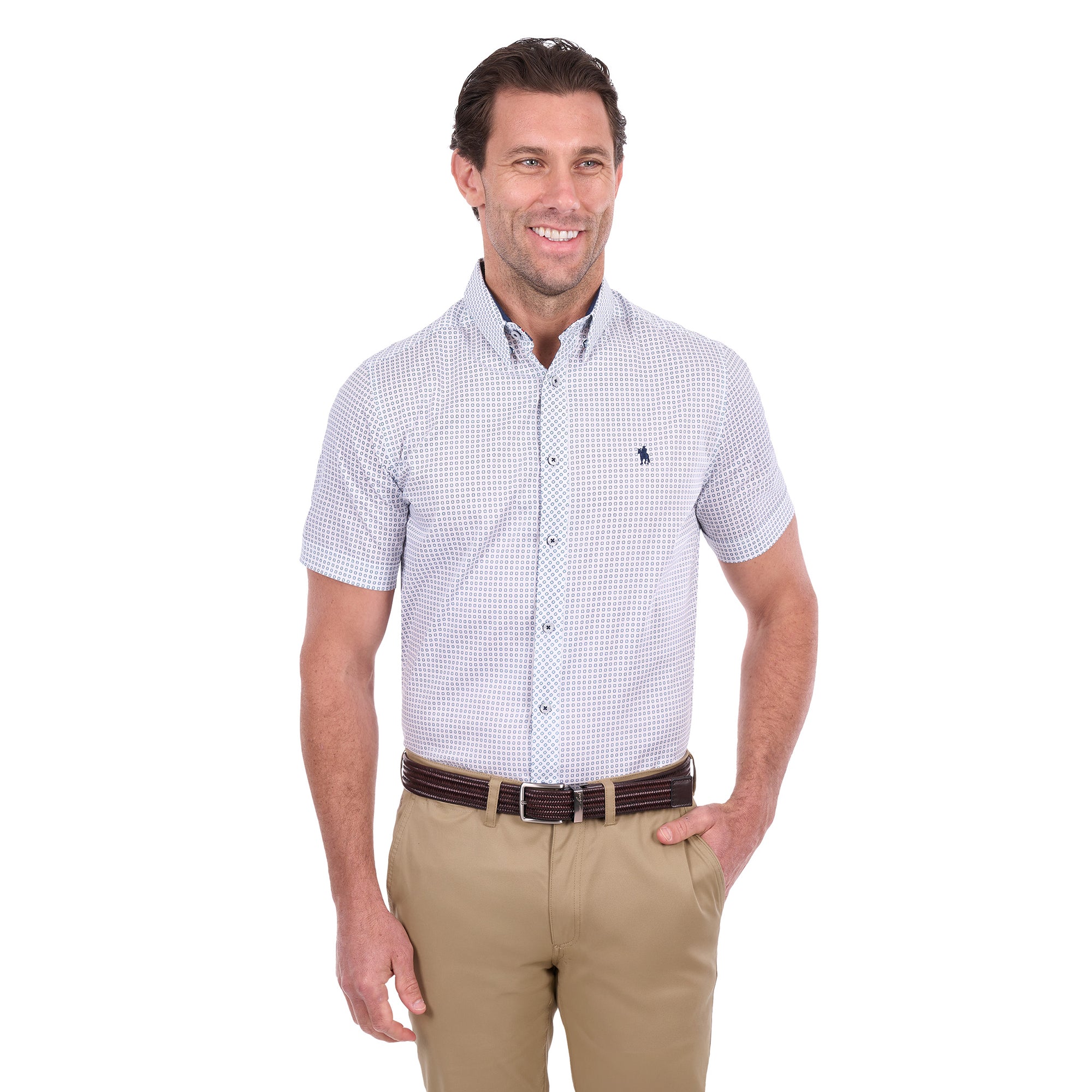 Thomas Cook Mens Noah Tailored S/S Shirt (T6S1121050) White/Royal
