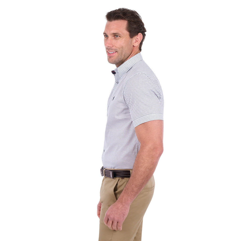 Thomas Cook Mens Noah Tailored S/S Shirt (T6S1121050) White/Royal