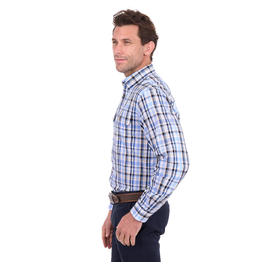 Thomas Cook Mens Roman L/S Shirt (T6S1115032) Light Blue/Black