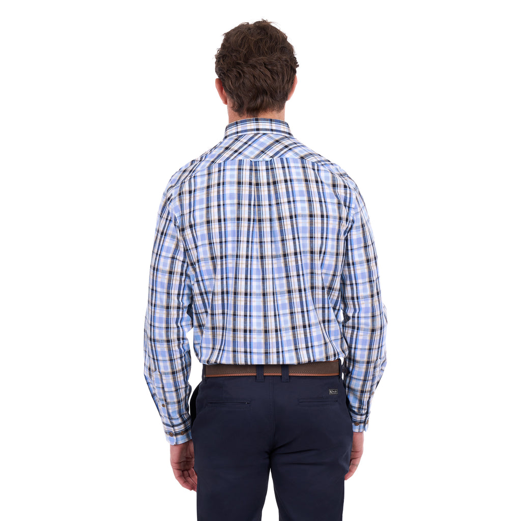 Thomas Cook Mens Roman L/S Shirt (T6S1115032) Light Blue/Black