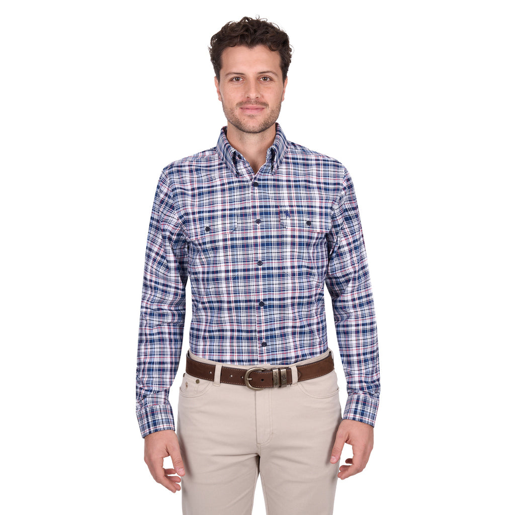 Thomas Cook Mens Sean L/S Shirt (T6W1115032) Blue/Red