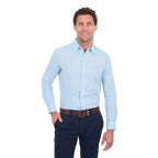 Thomas Cook Mens TC Linen L/S Shirt (T6S1122045) Light Blue Marle