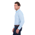 Thomas Cook Mens TC Linen L/S Shirt (T6S1122045) Light Blue Marle