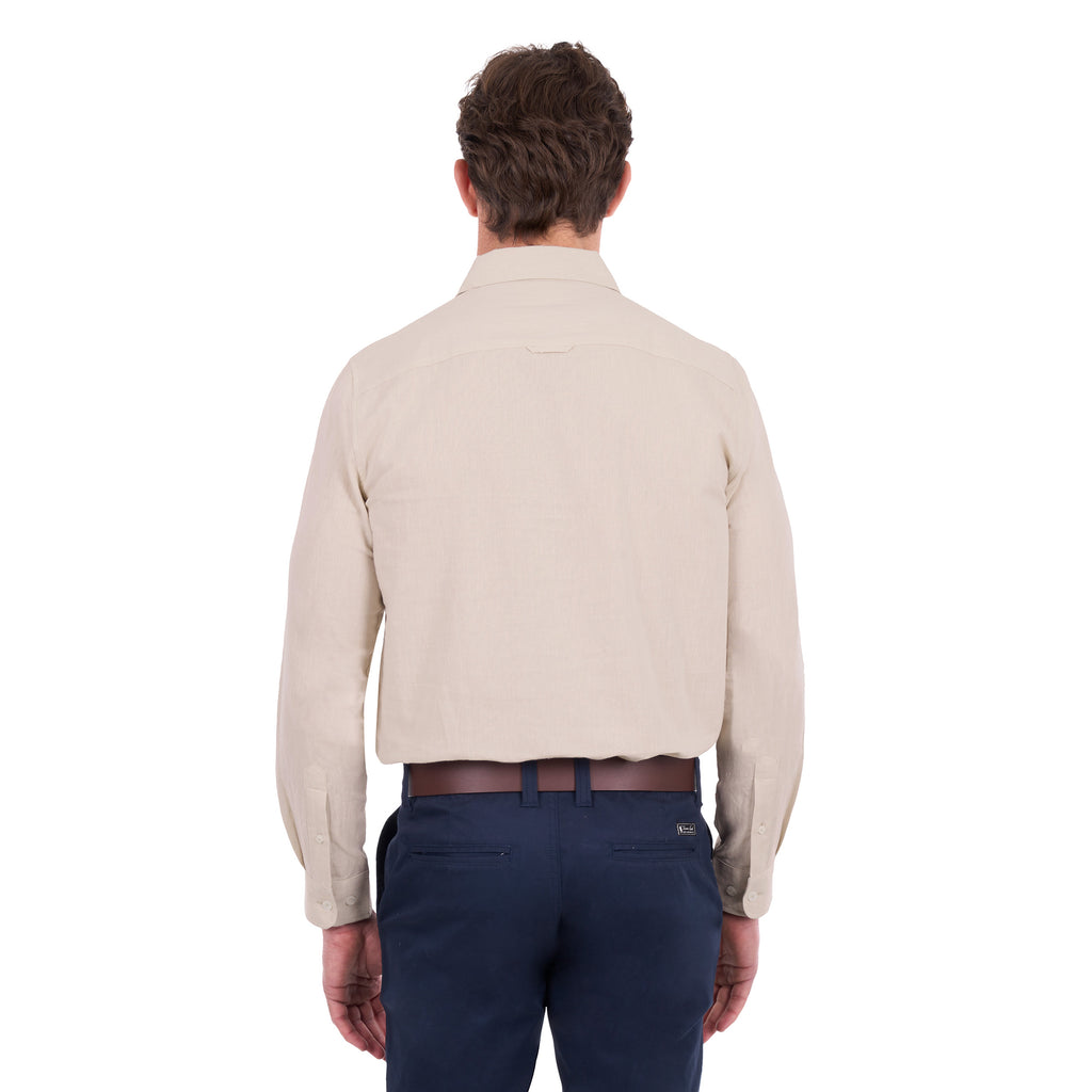 Thomas Cook Mens TC Linen L/S Shirt (T6S1122045) Natural Marle