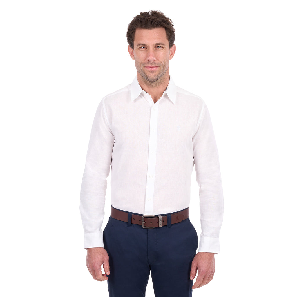 Thomas Cook Mens TC Linen L/S Shirt (T6S1122045) White