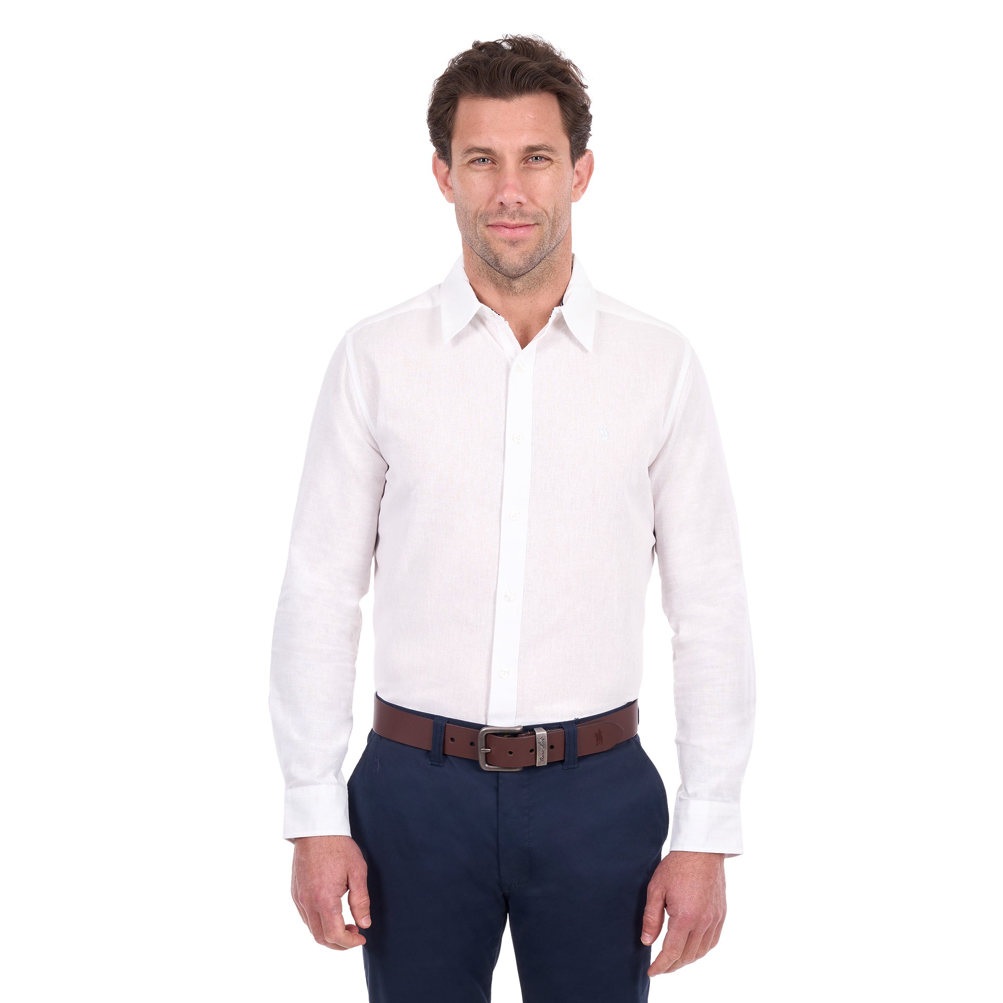 Thomas Cook Mens TC Linen L/S Shirt (T6S1122045) White