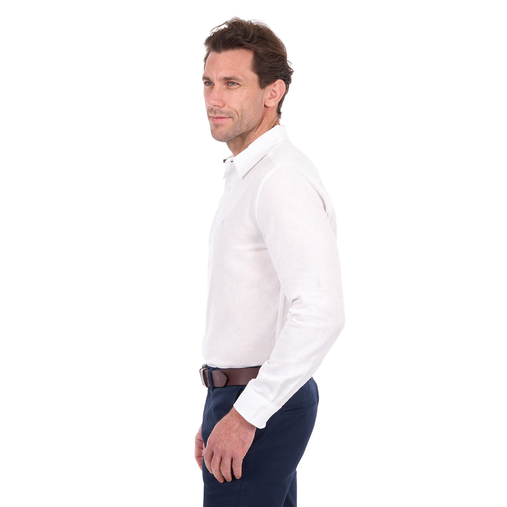 Thomas Cook Mens TC Linen L/S Shirt (T6S1122045) White