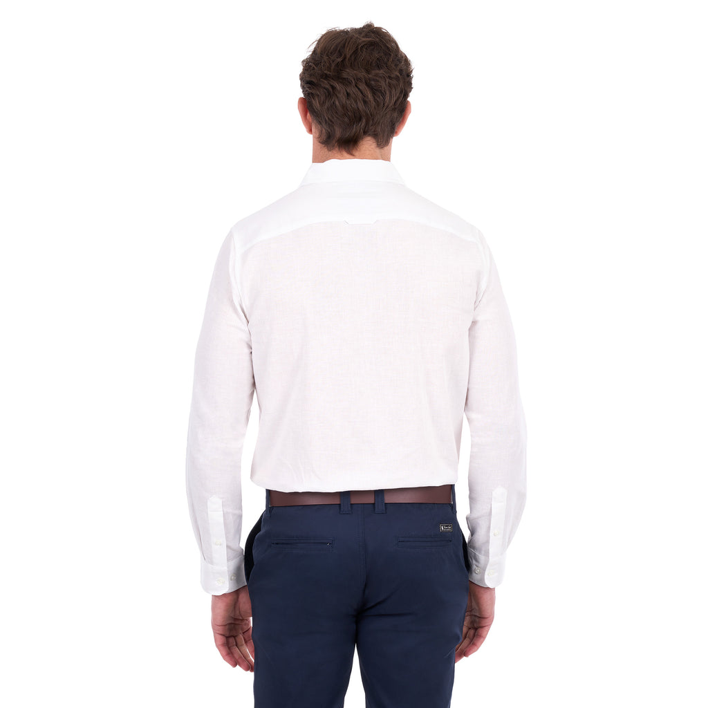 Thomas Cook Mens TC Linen L/S Shirt (T6S1122045) White