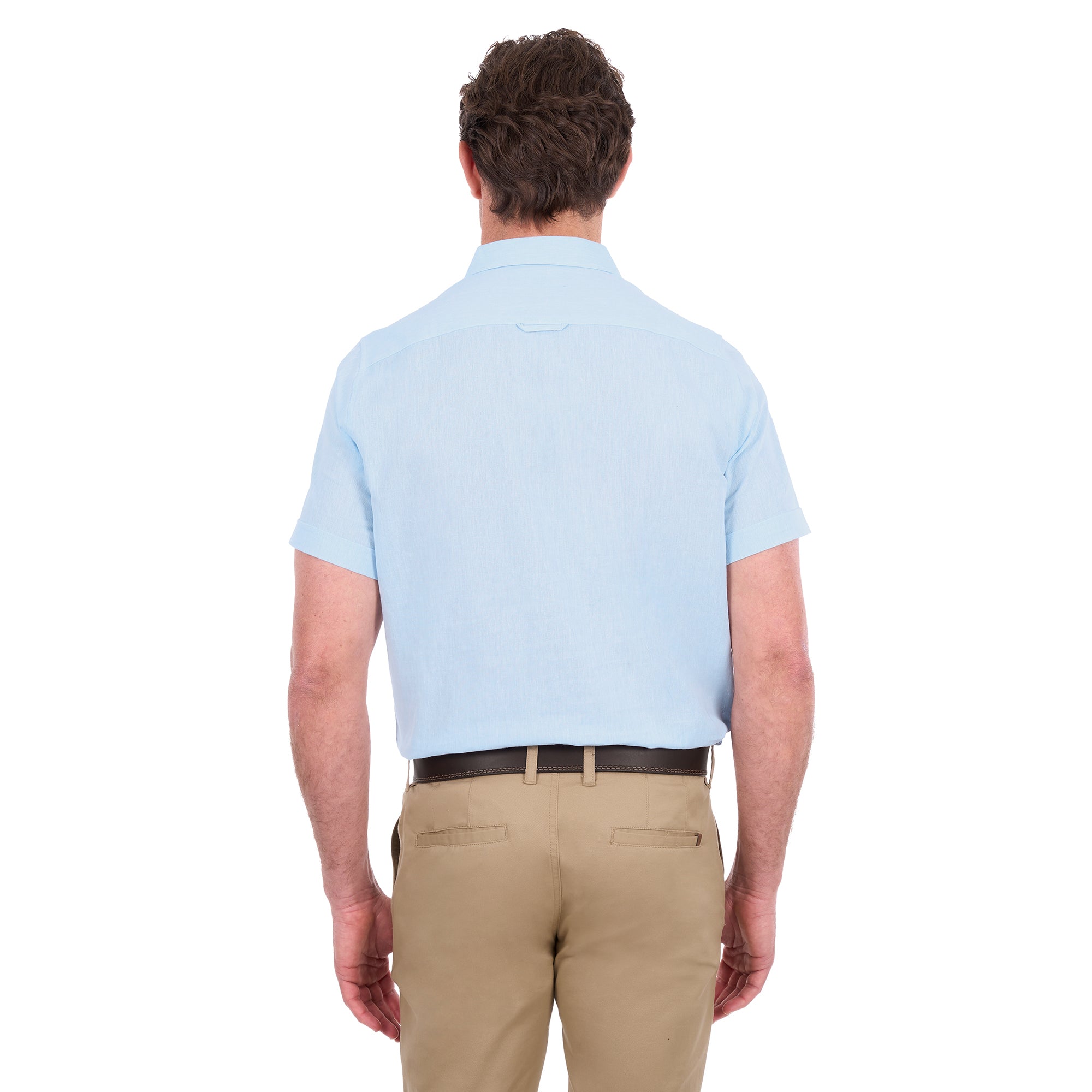 Thomas Cook Mens TC Linen S/S Shirt (T6S1121045) Light Blue Marle