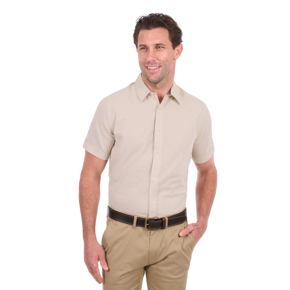 Thomas Cook Mens TC Linen S/S Shirt (T6S1121045) Natural Marle