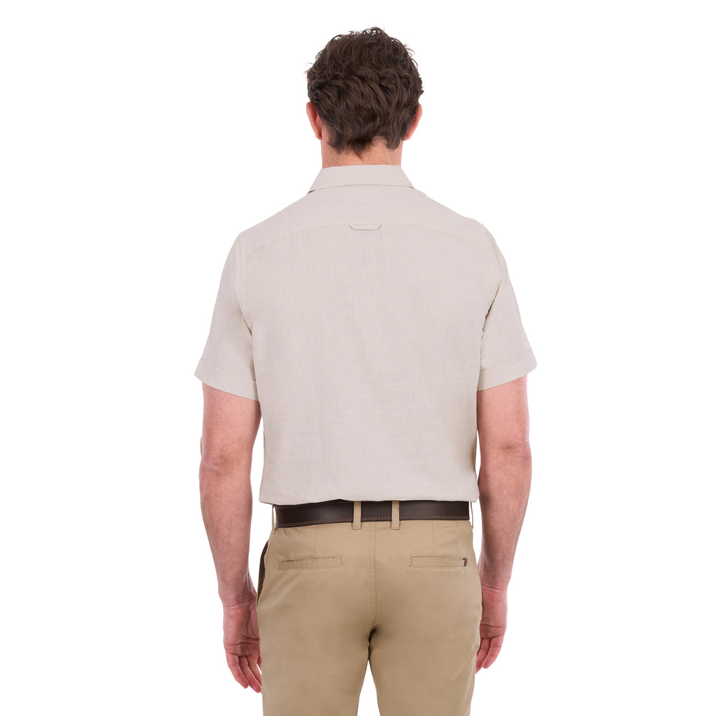 Thomas Cook Mens TC Linen S/S Shirt (T6S1121045) Natural Marle
