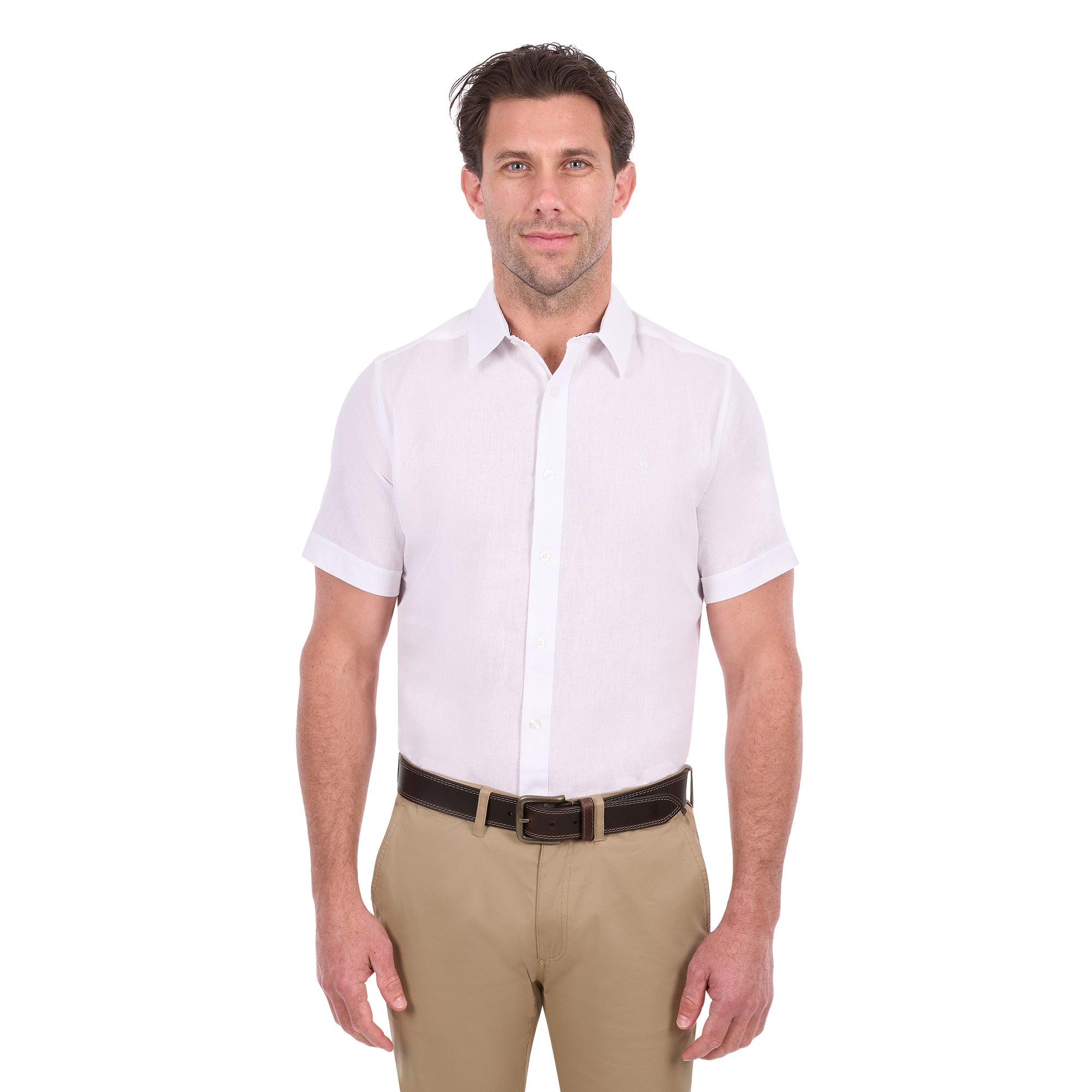 Thomas Cook Mens TC Linen S/S Shirt (T6S1121045) White