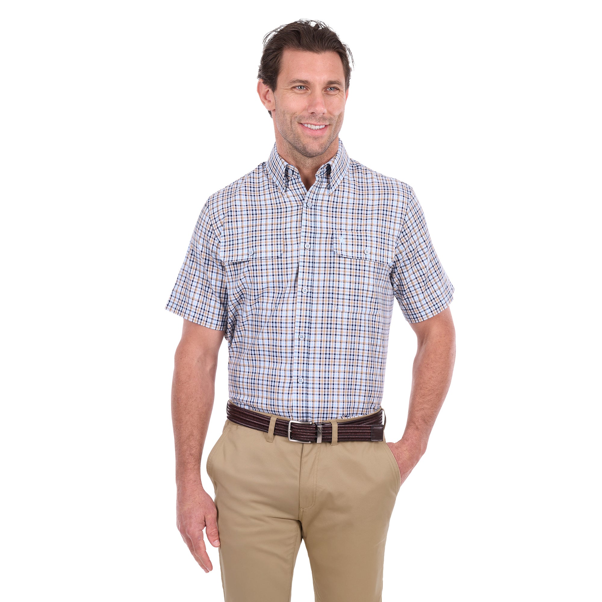 Thomas Cook Mens Ted S/S Shirt (T6S1110041) Navy/Tan
