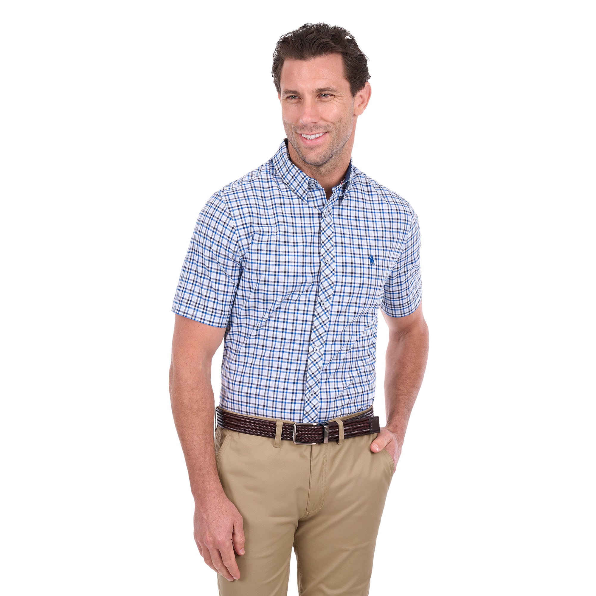 Thomas Cook Mens Theo Tailored S/S Shirt (T6S1121049) Navy/Blue