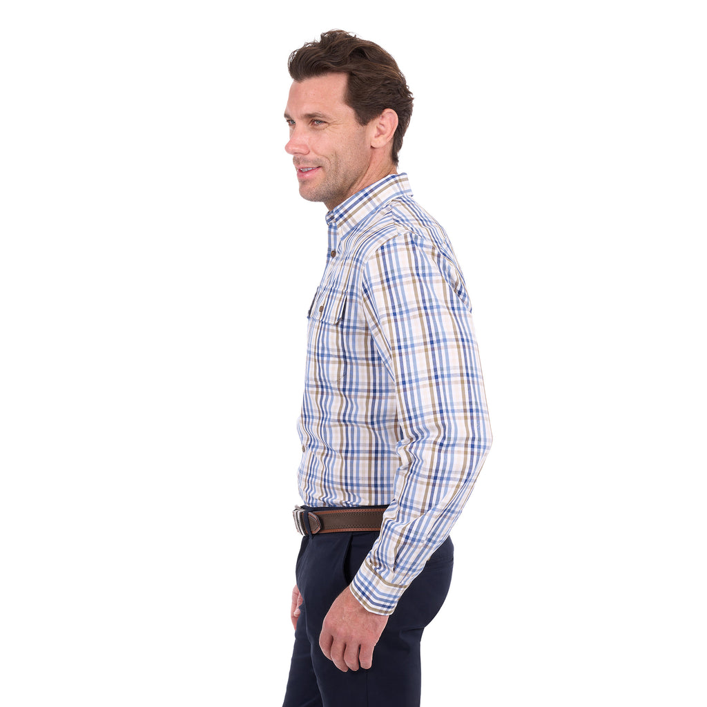 Thomas Cook Mens Tommy L/S Shirt (T6S1115034) Tan/Navy