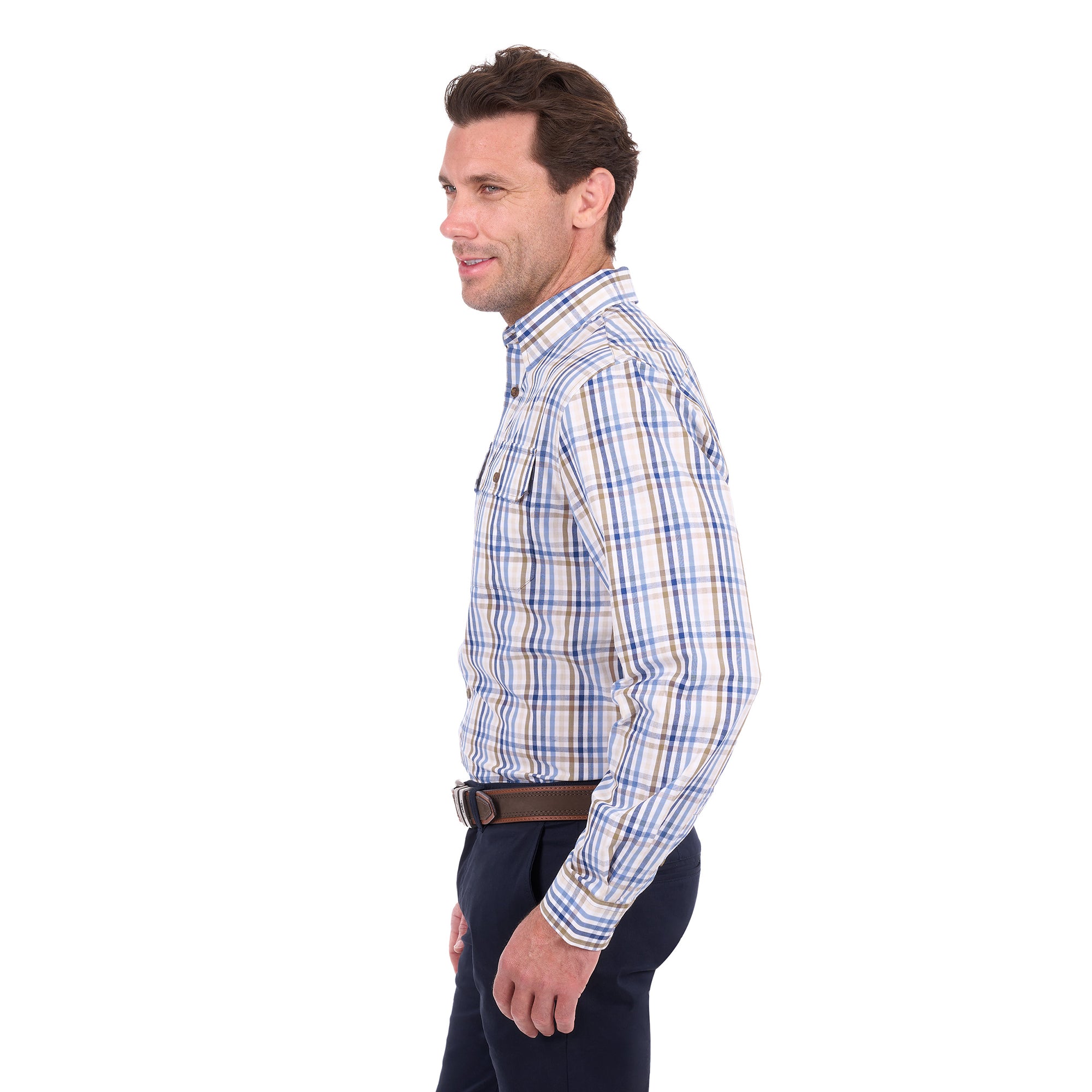 Thomas Cook Mens Tommy L/S Shirt (T6S1115034) Tan/Navy