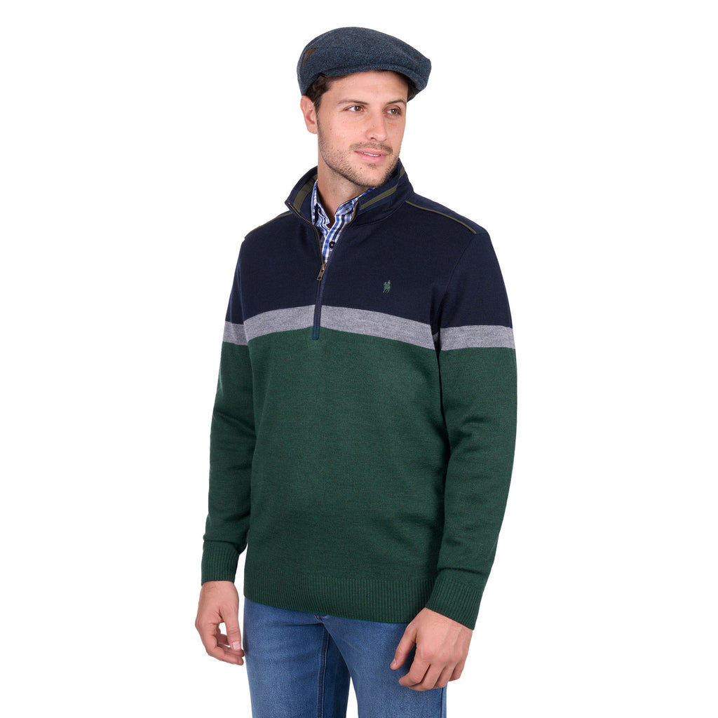 Thomas Cook Mens Troy 1/4 Zip Jumper (T6W1523003) Navy/Green Marle
