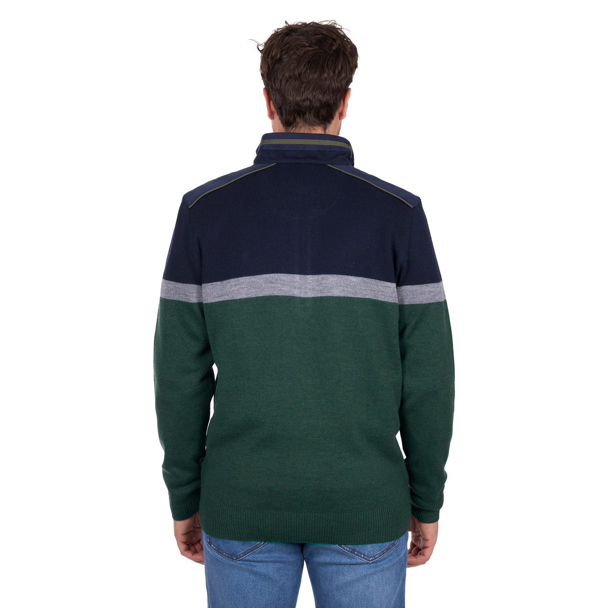 Thomas Cook Mens Troy 1/4 Zip Jumper (T6W1523003) Navy/Green Marle