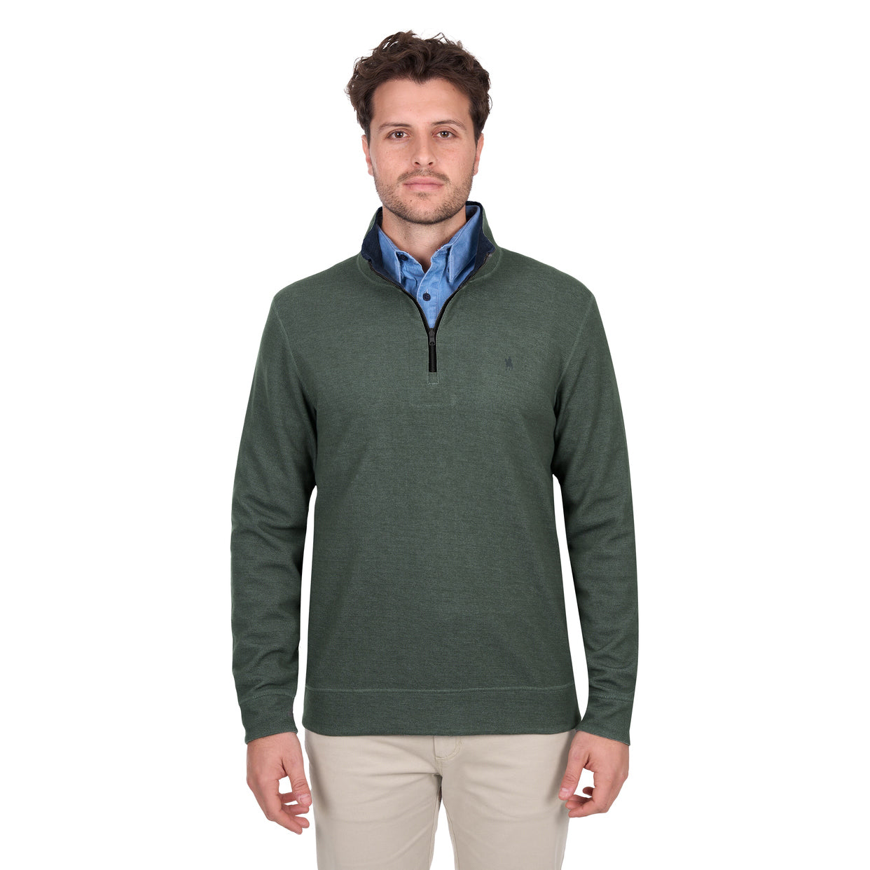 Thomas Cook Mens Vic Reversible 1/4 Zip Jumper (T6W1531173) Green/Navy
