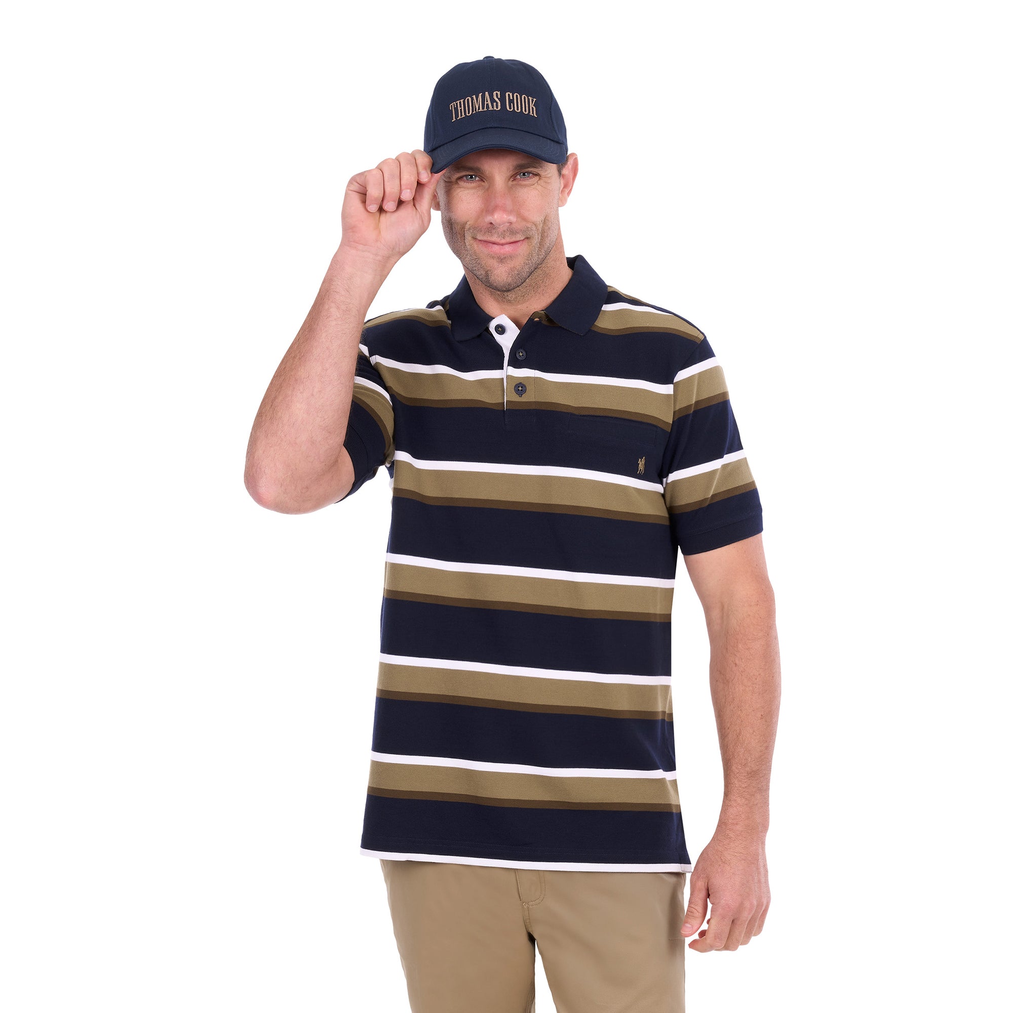 Thomas Cook Mens Vincent S/S Polo (T6S1509023) Navy/Tan
