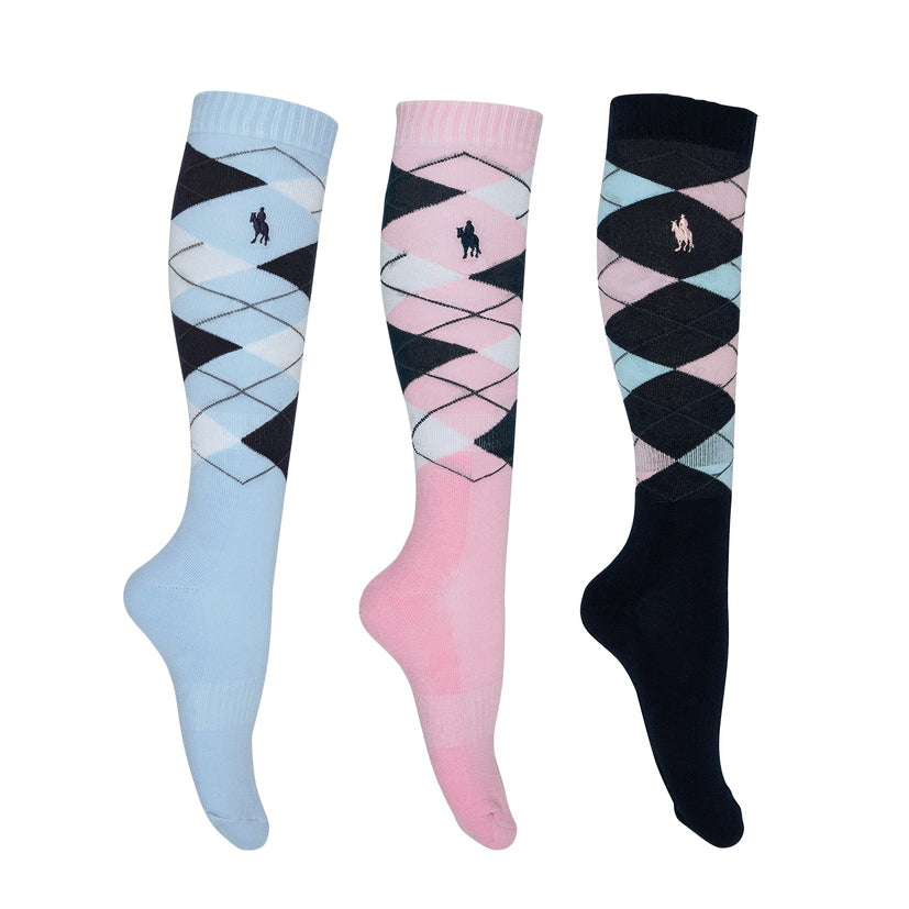 Thomas Cook Womens 3 Pack Riding Socks (TCP2901SOC) Navy/Pink/Blue