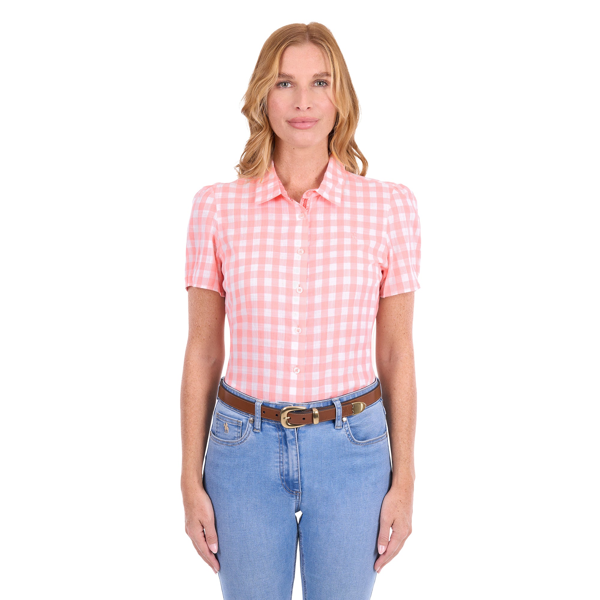 Thomas Cook Womens Agnes S/S Shirt (T6S2113074) Peach/White