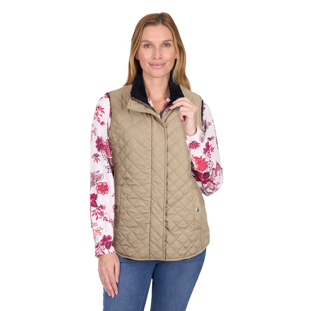 Thomas Cook Womens Astrid Reversible Vest (T6W2616058) Tan/Navy