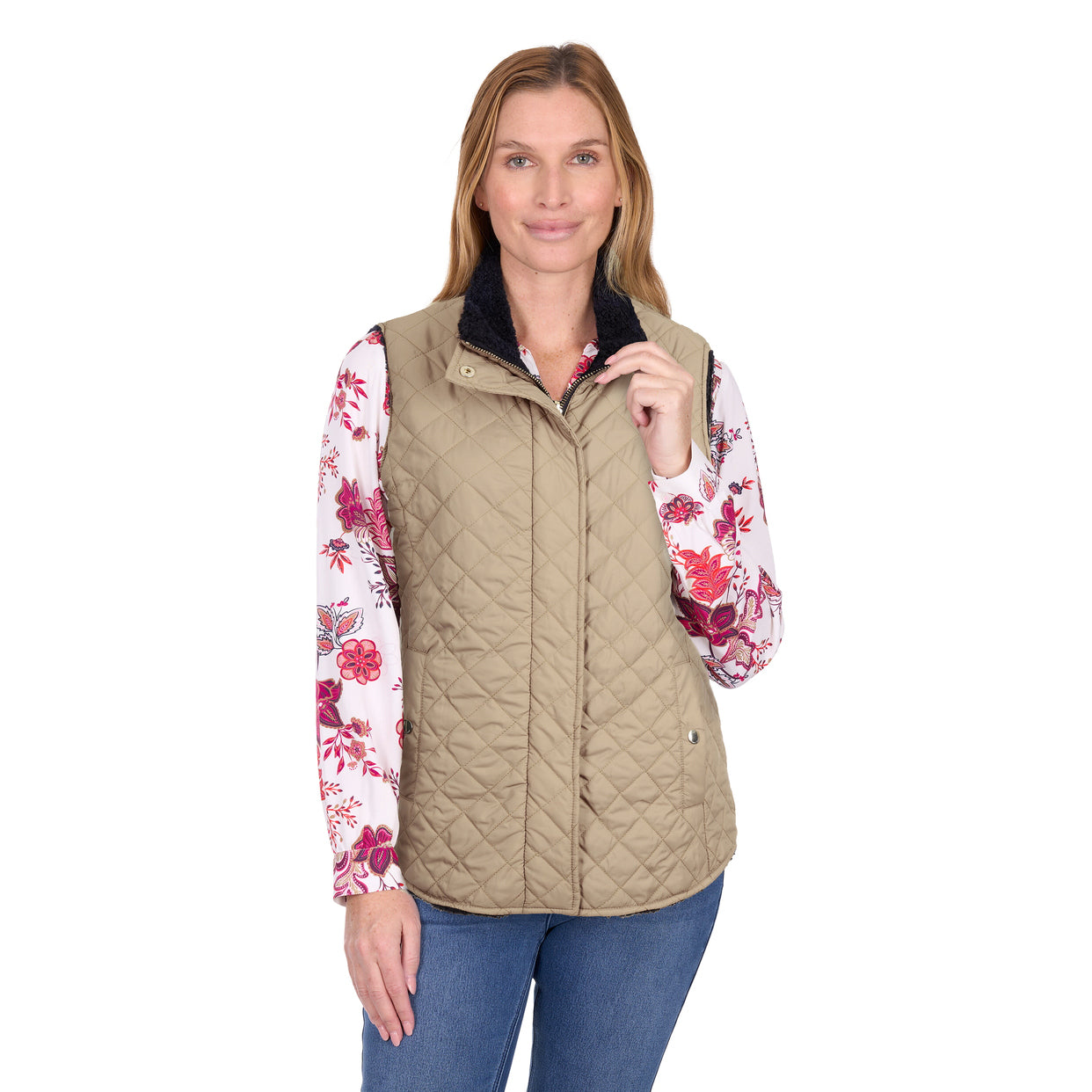 Thomas Cook Womens Astrid Reversible Vest (T6W2616058) Tan/Navy