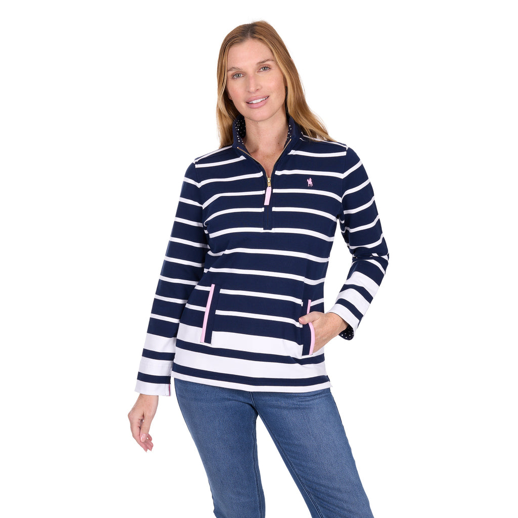 Thomas Cook Womens Ava 1/4 Zip Rugby (T6W2527077) Navy/White