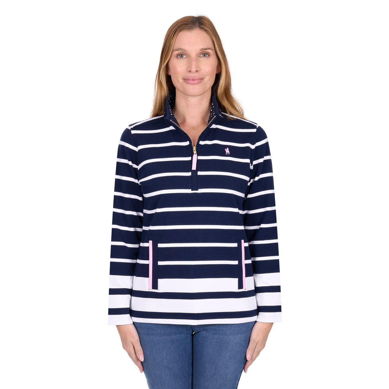 Thomas Cook Womens Ava 1/4 Zip Rugby (T6W2527077) Navy/White