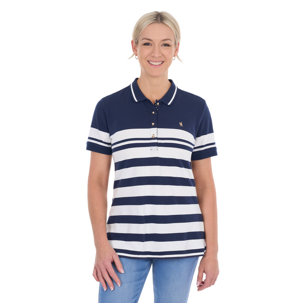 Thomas Cook Womens Blaire S/S Polo (T6S2512058) Navy/White